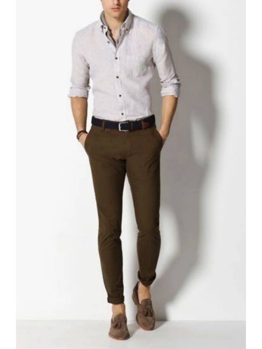 Buy Raymond Solid Dark Brown Coloured Linen Shirt Size  42 at Amazonin